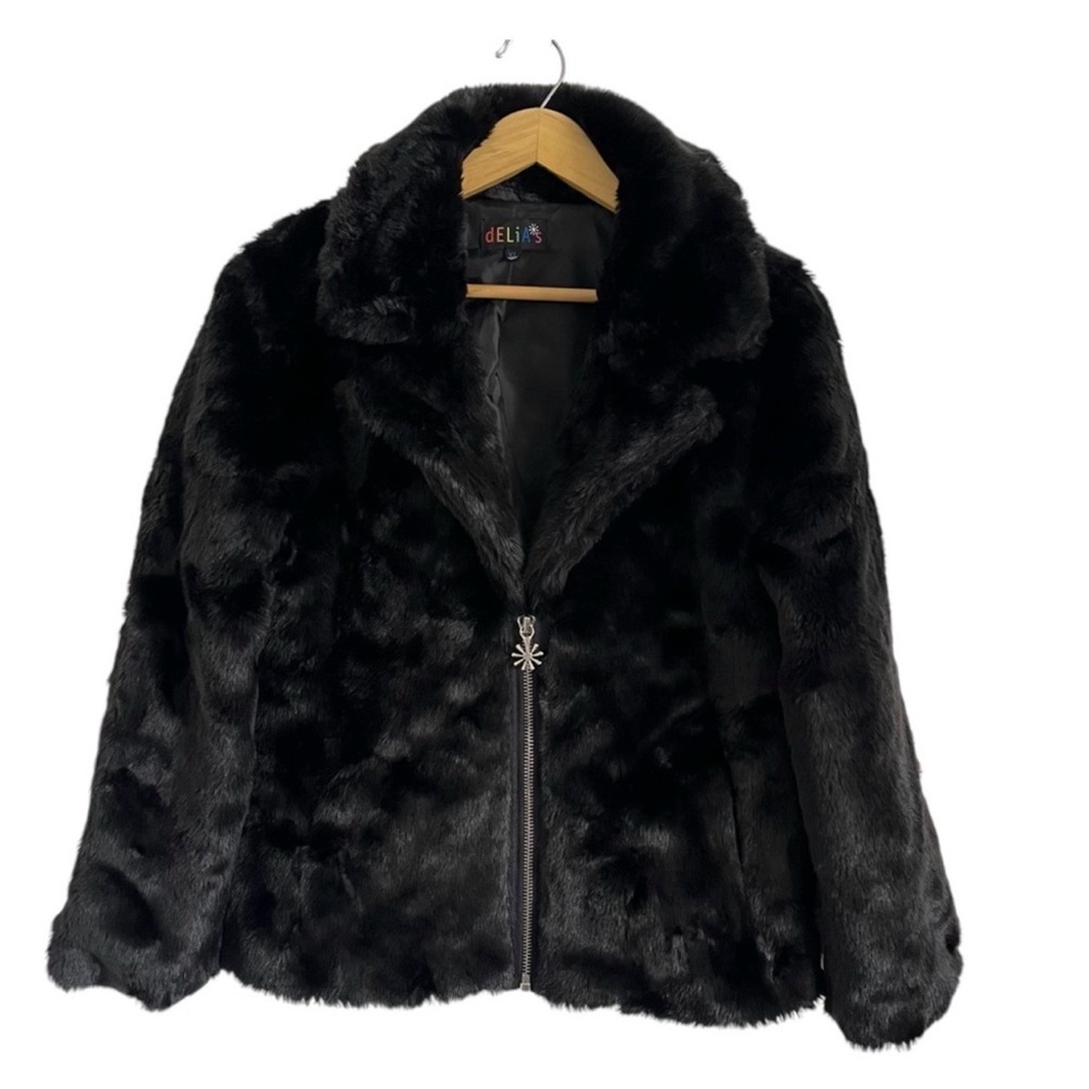 DELIA*S x DOLLS KILL Faux Fur Smiley Face Coat - Picture 4 of 10